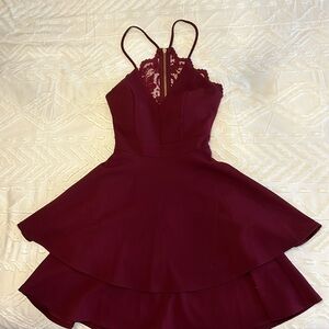 B. Darlin Maroon Mini Dress